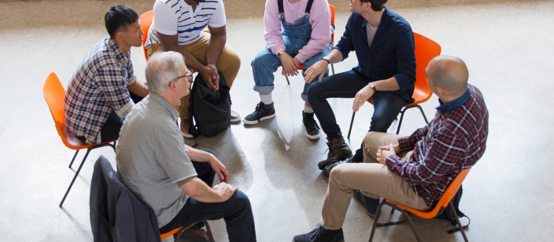 A group participates in counseling.