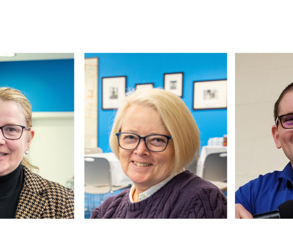 (from left) Director of Student Accessibility Services Kristie Proctor, Associate Director of Student Accessibility Service Terri Rodriguez and Project Director of TRIO Student Support Services Program Gabe Santner