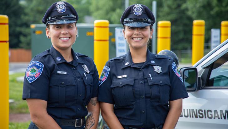 QCC's new police officers Cheyenne Walker (left) and Nicole Maffei.