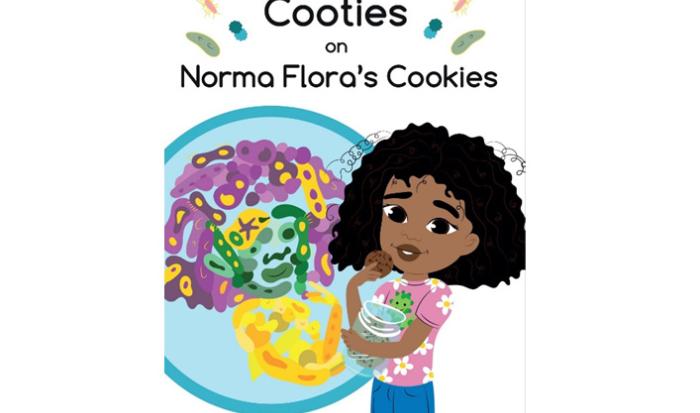 The cover of Professor of Biology Opeyemi Odewale's new children's book "Cooties on Norma Flora's Cookies"
