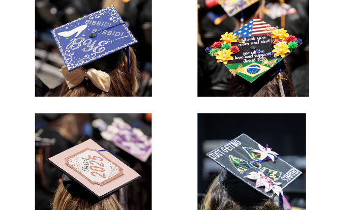 Creative caps at Commencement 2025 Creative caps at Commencement 2025