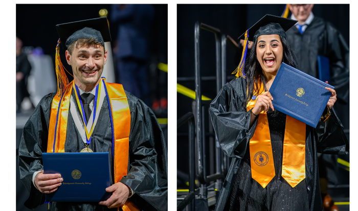 Smiles erupt the moment that students receive their diplomas. Smiles erupt the moment that students receive their diplomas.