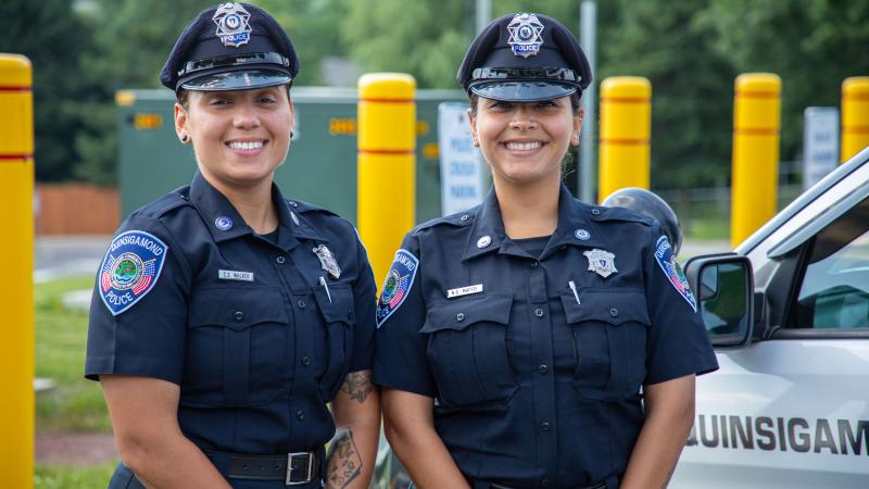 QCC's new police officers Cheyenne Walker (left) and Nicole Maffei.