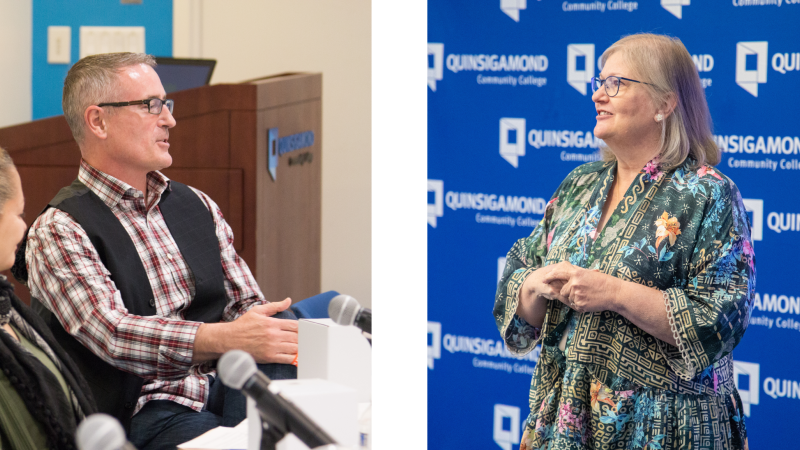 Professor English Mark Bates (left) and Professor of CSET Betty Lauer